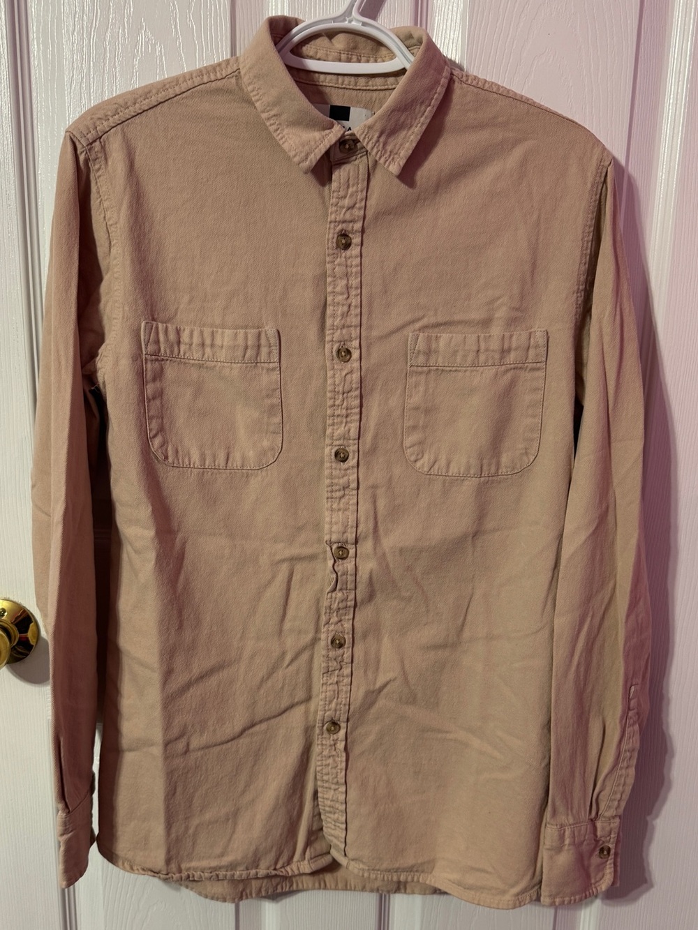 Topman Beige Long-Sleeve Casual Button-Down Shirt
